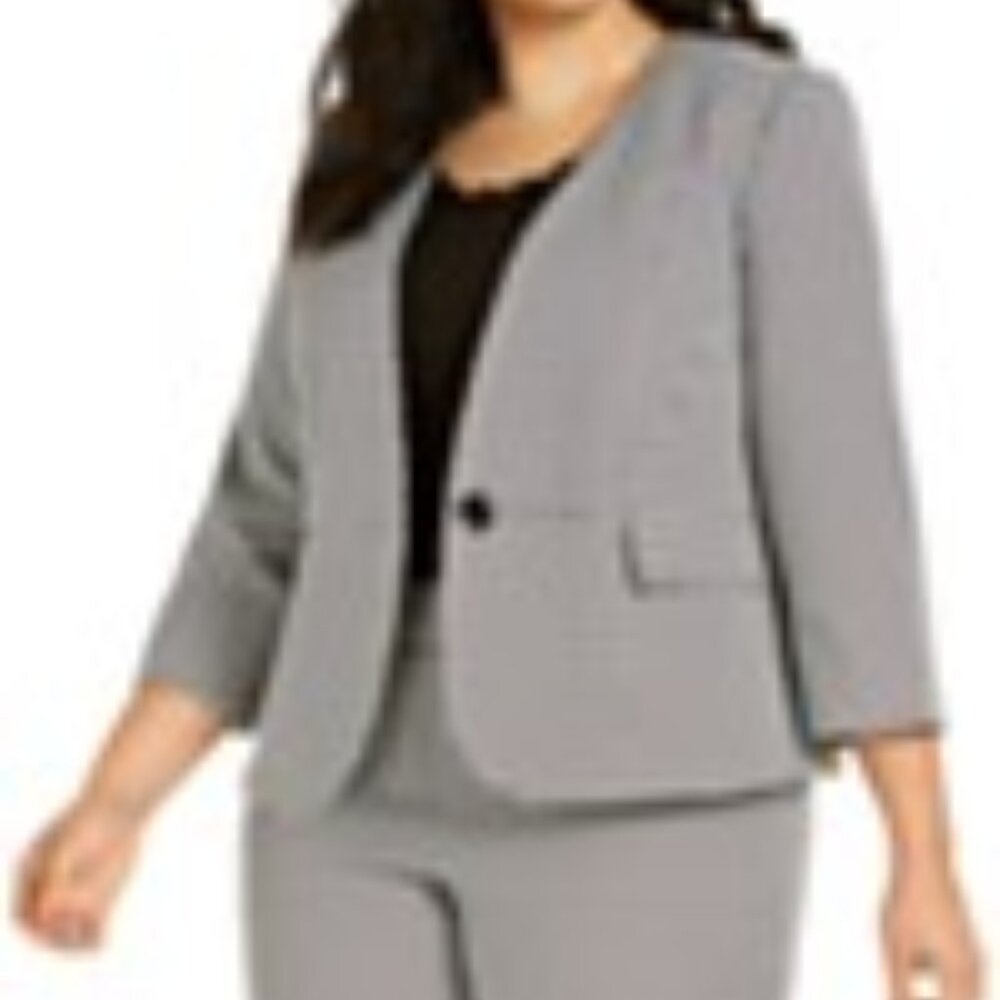 Kasper Geometric Blazer and Pants Set, 22W